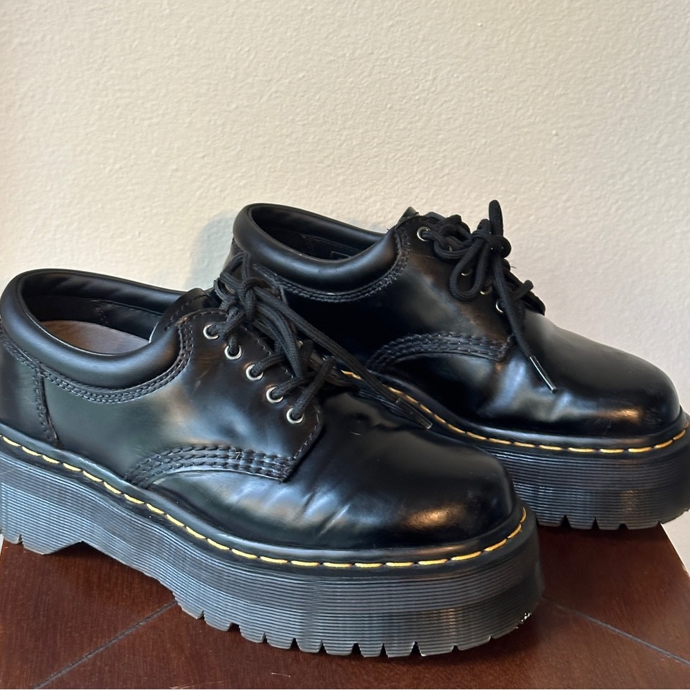 Dr. Martens Black Platform Oxfords